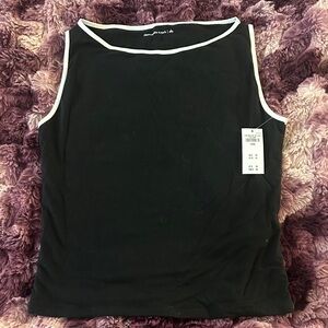 Abercrombie & Fitch Black Tank Top with White Trim
